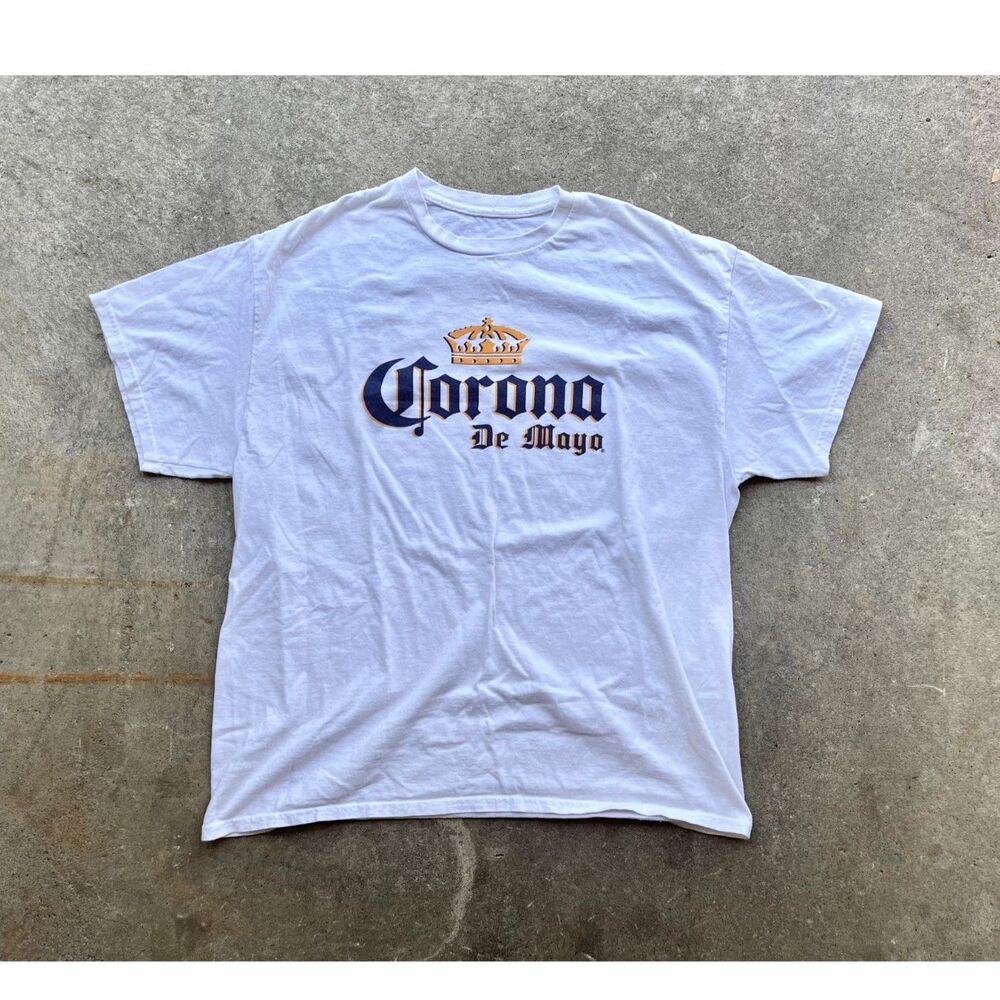 Corona De Mayo T-Shirt Beer Tee White Vintage L